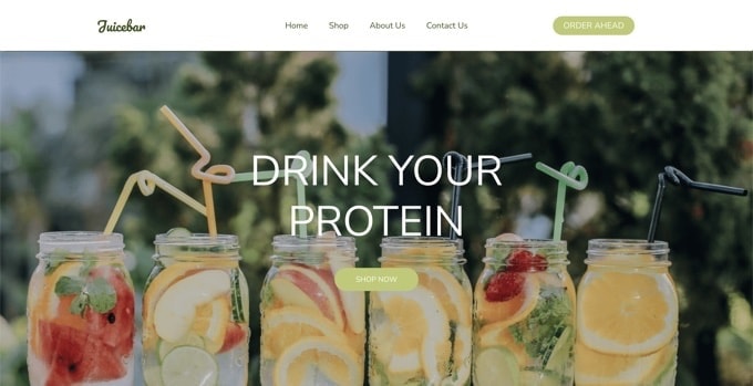 Kit tema Juice Bar per SeedProd Juice Bar Theme Kit for SeedProd