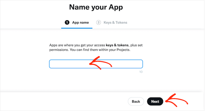 Denumirea unei aplicații Twitter Naming a Twitter application