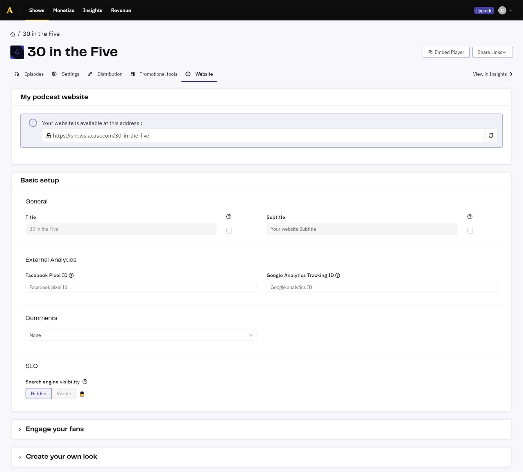 Platform pembuat situs web Acast