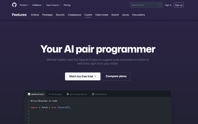 Las 9 mejores herramientas de inteligencia artificial para el desarrollo web en 2023 8 Github Copilot