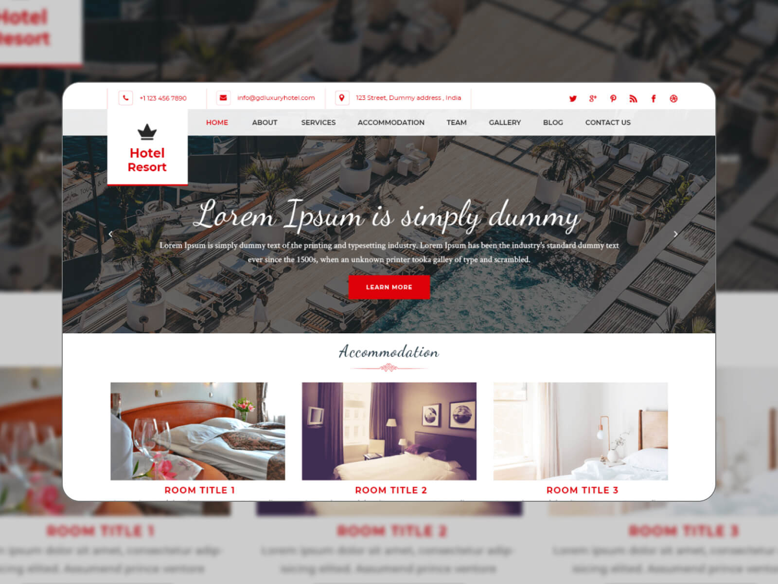 รูปภาพของ Hotel Resort - เทมเพลต WordPress ของเบดแอนด์เบรกฟาสต์ที่มีฟังก์ชันการทำงานขั้นสูงในการไล่ระดับสีสลัวเกรย์ เงิน เทา สลาเทกเกรย์ และหิมะ