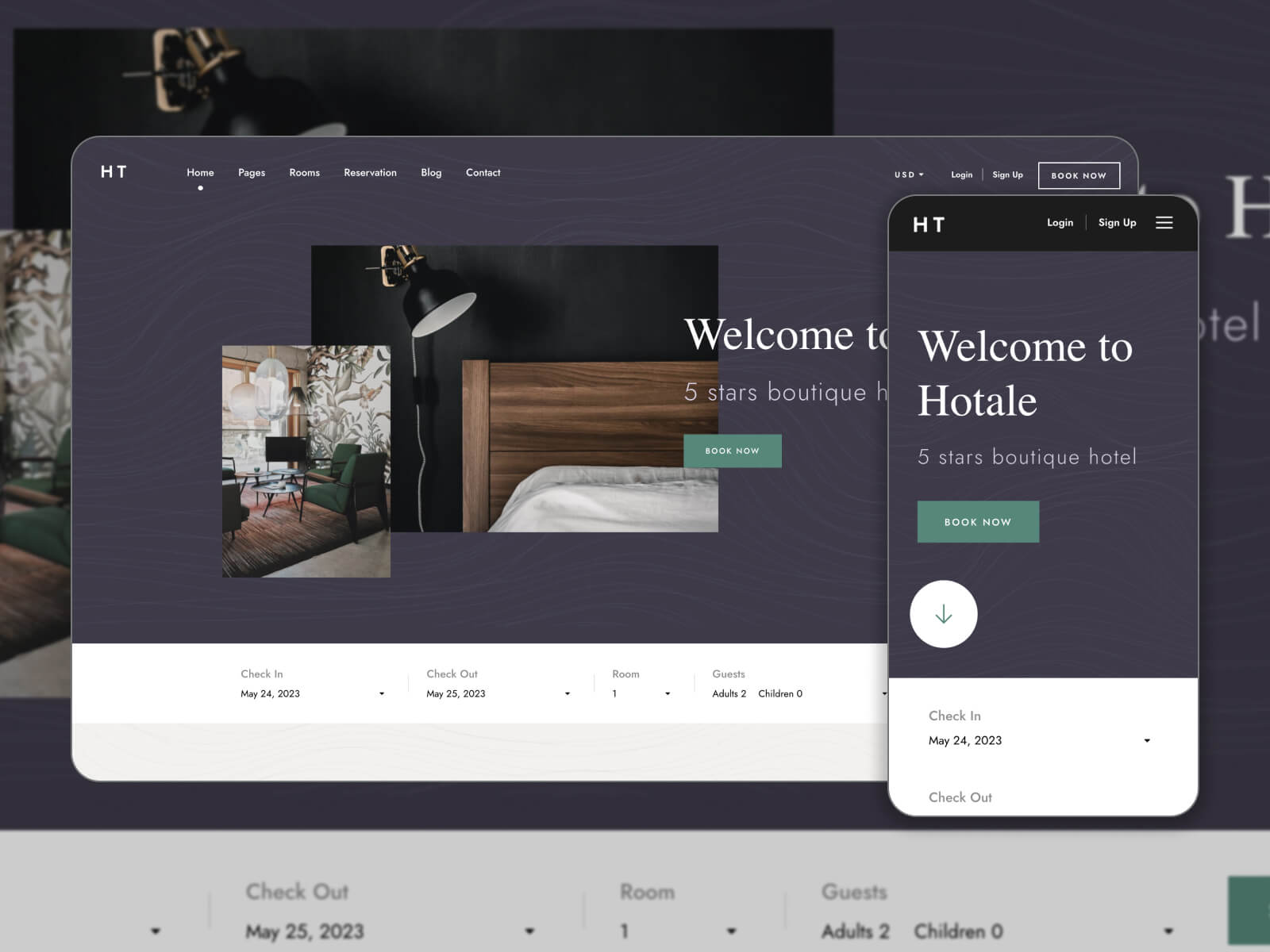 รูปภาพของ Hotale - เทมเพลต BnB WordPress ที่มีน้ำหนักเบาในสีดำ สีเงิน darkslategray หิมะ และสีเทา