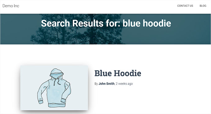 ดูตัวอย่างการค้นหา WooCommerce Improved WooCommerce product search