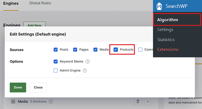 เพิ่มผลิตภัณฑ์เป็นแหล่งค้นหา Add Products as search source