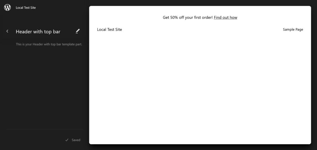 nuova parte modello con contenuto personalizzato