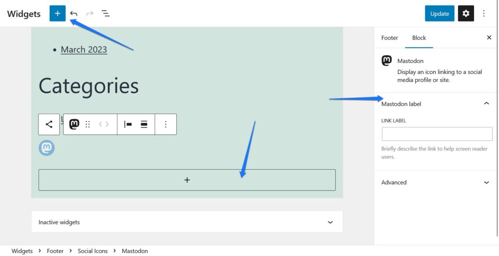 aggiungere e configurare i widget wordpress