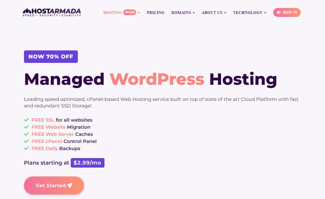 HostArmada: 格安 WordPress ホスティング
