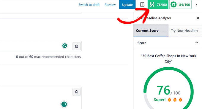 Analizor de titlu SEO All in One All in One SEO headline Analyzer