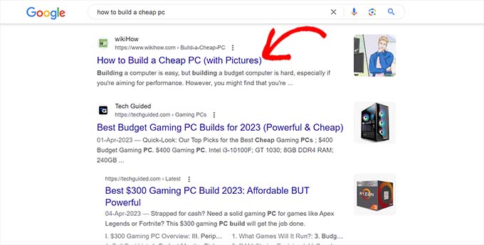 Titluri în rezultatele căutării Headlines in search results