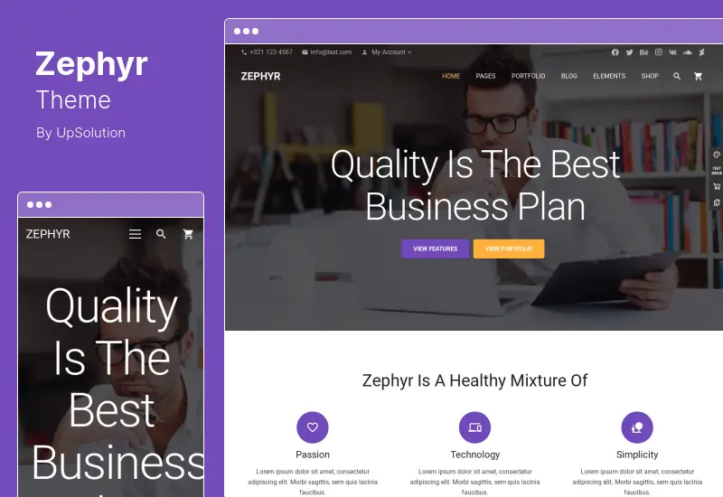 Tema Zephyr - Tema WordPress de Material Design