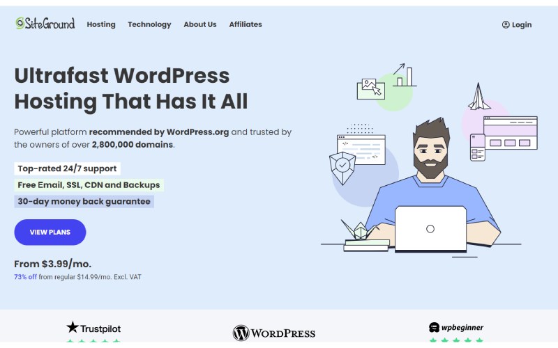 7 Platform Cloud Hosting WordPress Terbaik Tahun 2023 2 Site Ground