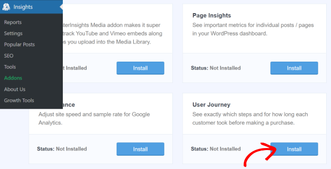 ติดตั้งส่วนเสริมการเดินทางของผู้ใช้ Install the user journey addon