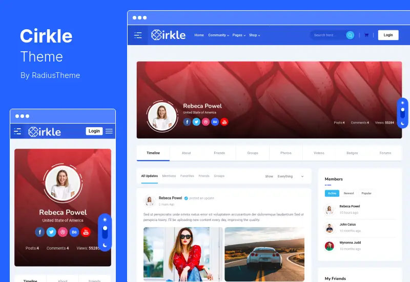 Tema Cirkle - Tema WordPress para redes sociais