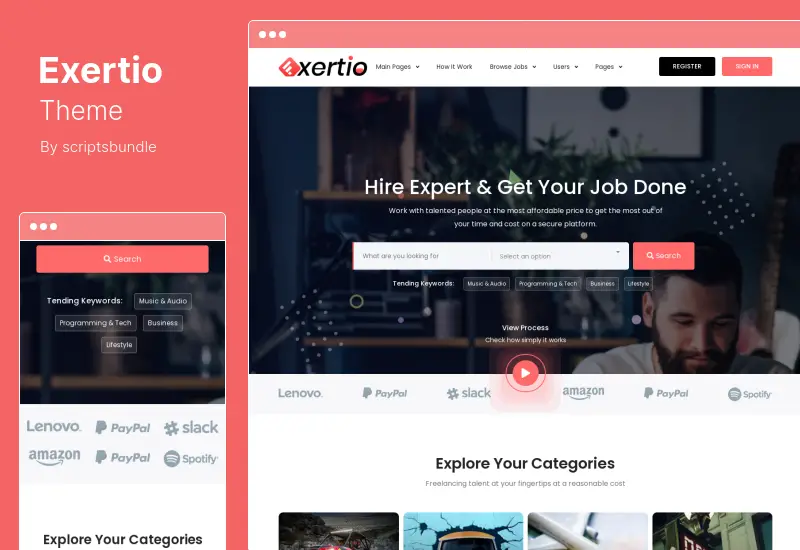 Exertio Theme - ธีม WordPress ตลาดอิสระ