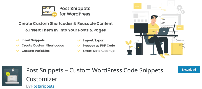 Плагин Post Snippets для создания фрагментов кода WordPress