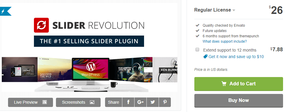 Il plugin Slider Revolution.