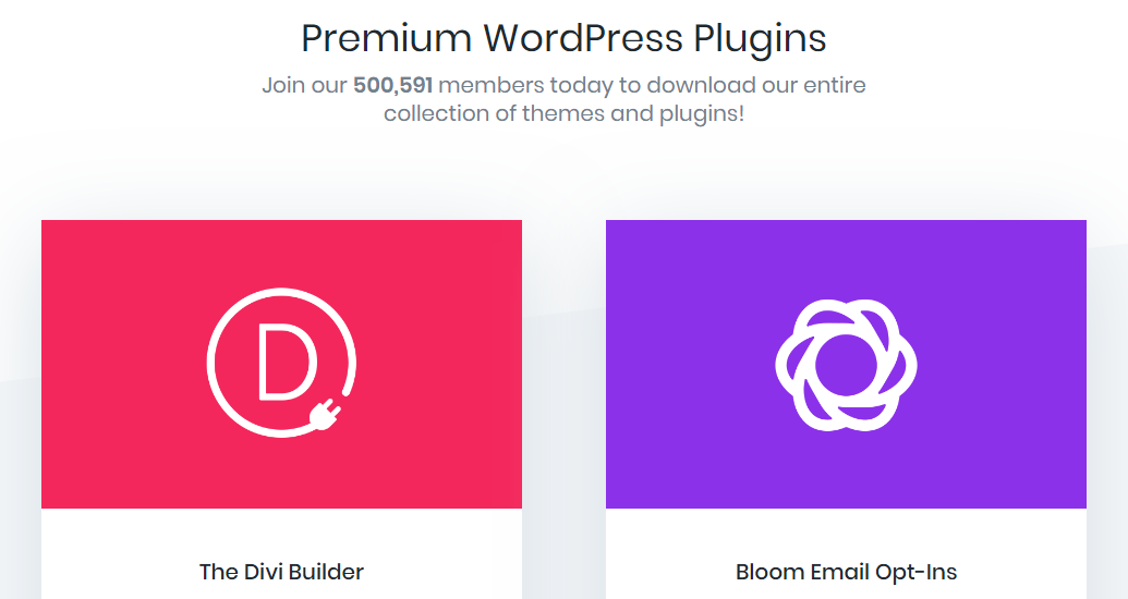 Alcuni dei plugin della famiglia di Elegant Themes.