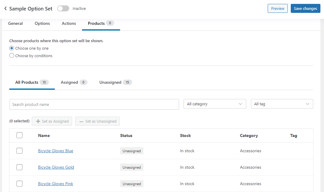 options de produit - logique conditionnelle des addons de produits woocommerce