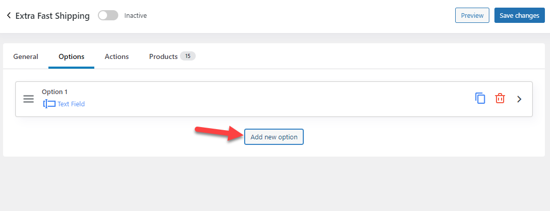 ajouter une nouvelle option