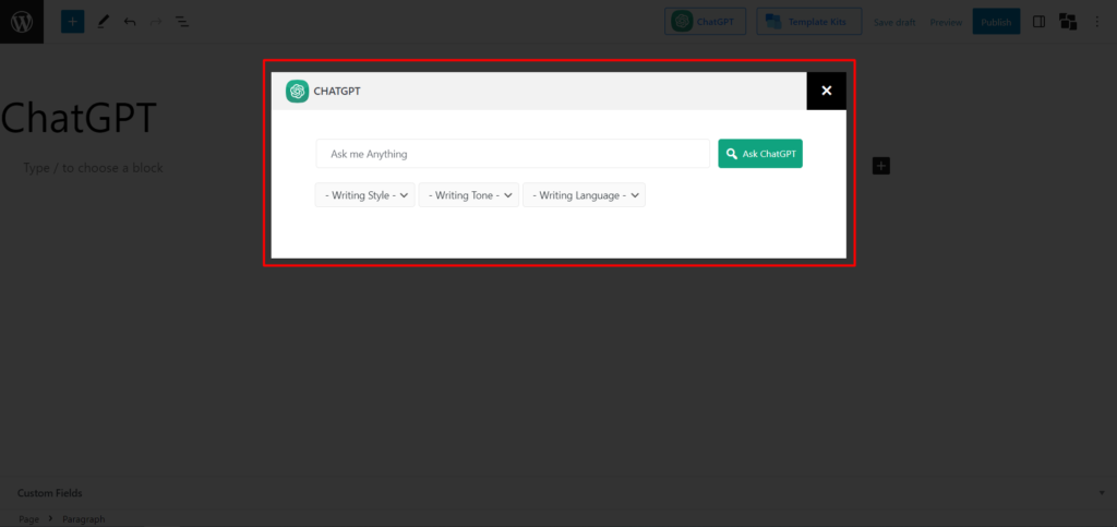 Présentation de PostX ChatGPT Addon : le générateur de contenu WordPress AI 8 PostX ChatGPT WordPress AI Content Generator