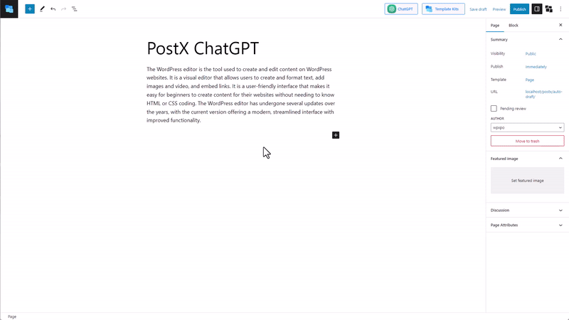 Présentation de PostX ChatGPT Addon : le générateur de contenu WordPress AI 2 PostX ChatGPT Customization