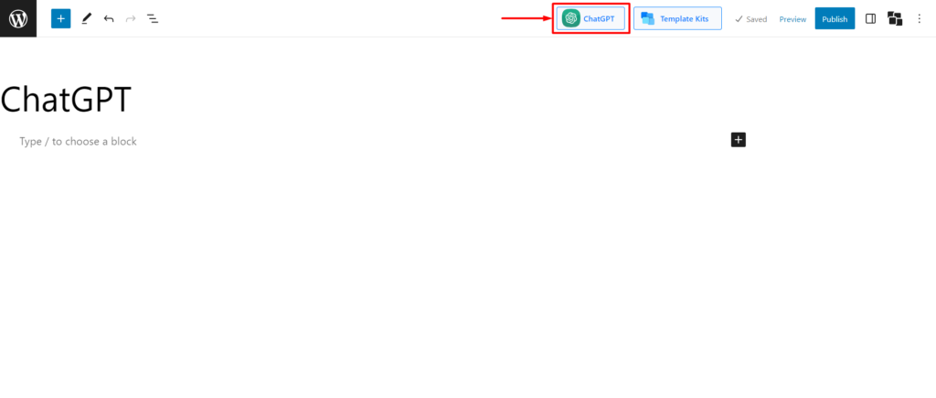 Présentation de PostX ChatGPT Addon : le générateur de contenu WordPress AI 7 ChatGPT Addon in WordPress Editor