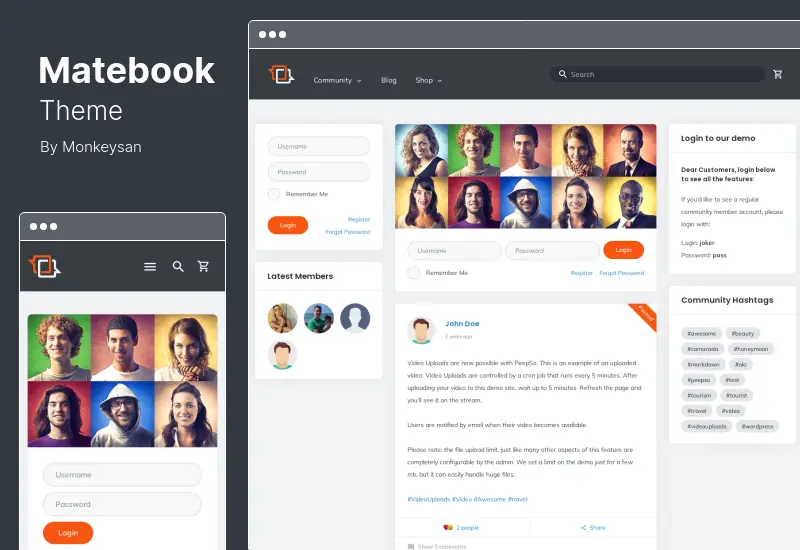 Tema Matebook - Tema de WordPress para redes sociales