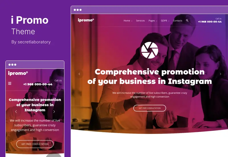 Tema iPromo - Tema de WordPress para agencias de Instagram