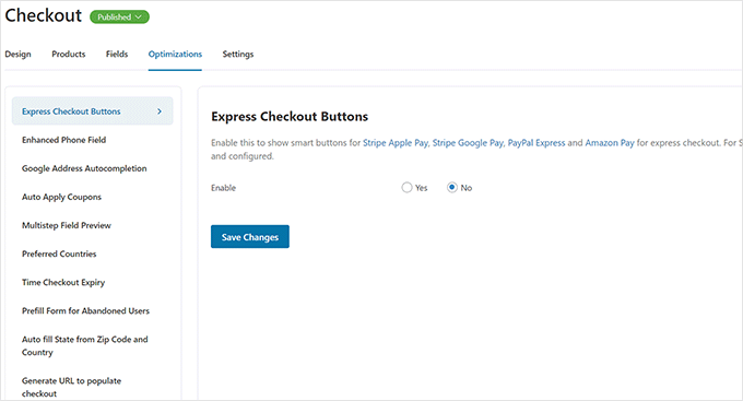 Optimizaciones de la página de pago Checkout page optimizations