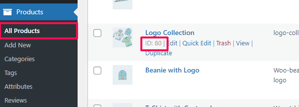 Encontrar una ID de producto en WooCommerce Finding a product ID in WooCommerce