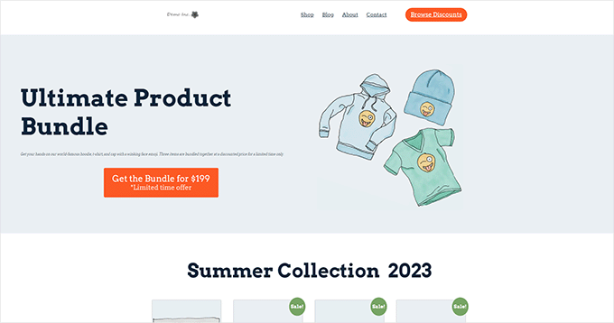 Vista previa de la página de la tienda Shop page preview