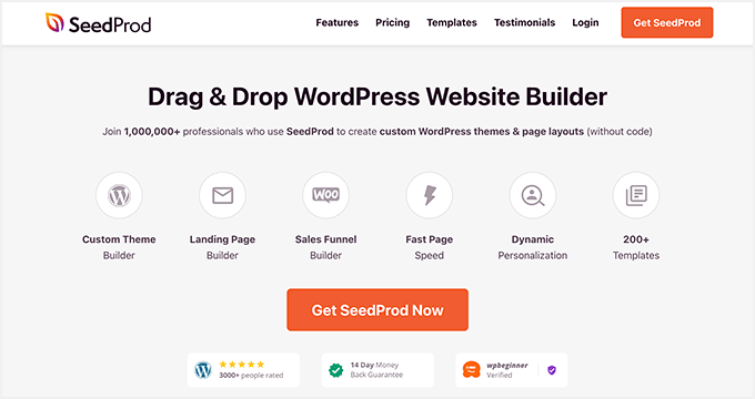 Creador de sitios web SeedProd SeedProd website builder