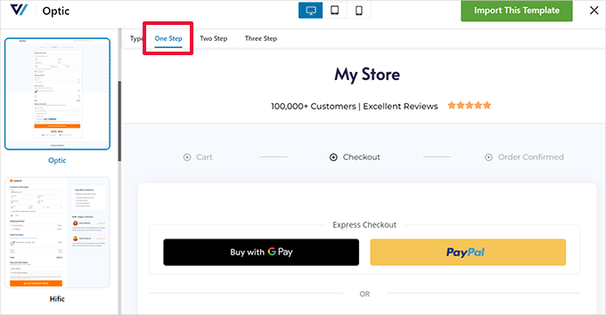 Pago en un solo paso One-Step checkout