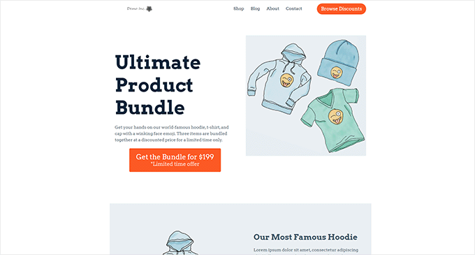 Vista previa de la página del producto Product page preview