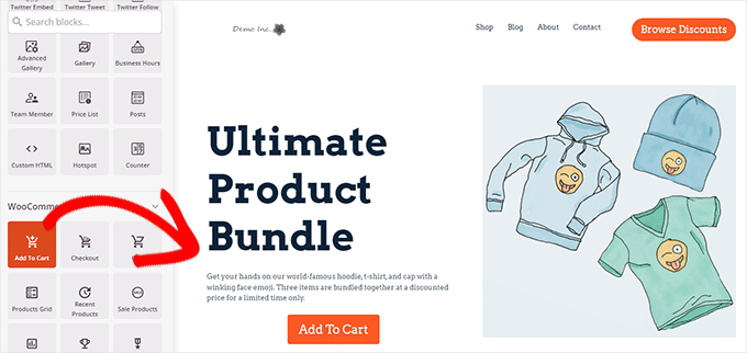 Agregue los detalles de su producto con el botón Agregar al carrito Add your product details with add to cart button