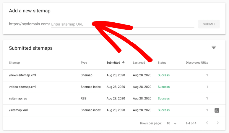 Google でサイトマップを送信 - IsItWP - 無料の WordPress テーマ検出ツール submit sitemap in Google