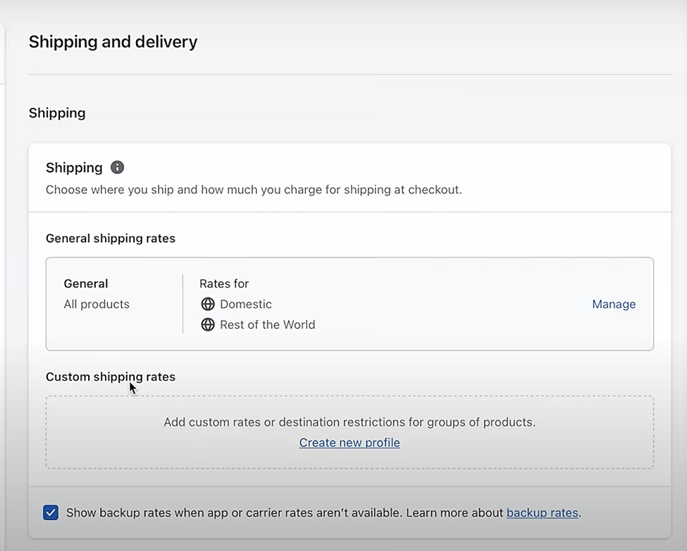 Pedido e envio da Shopify.