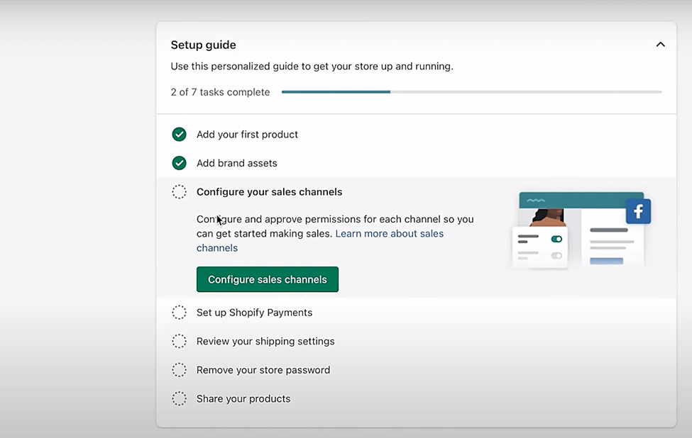 Integrações de venda de mídia social do Shopify Starter Plan.