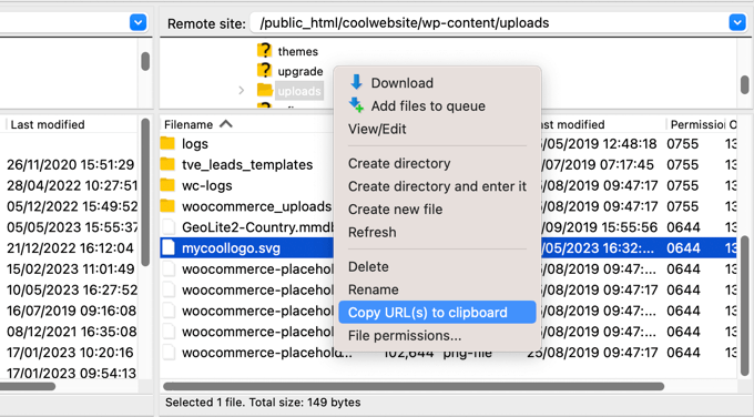 Kopieren Ihrer Logo-URL mit einem FTP-Client Copying Your Logo URL Using an FTP Client