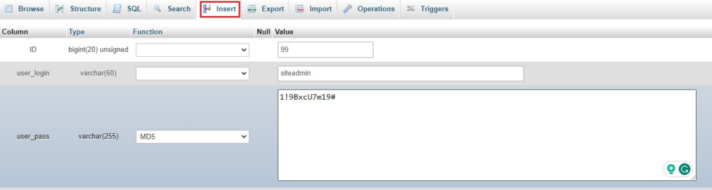 wordpress web sitesini hacklemek - phpmyadmin adım 3