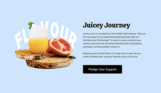 Kickstarterlandingpagedescription SeedProd Kickstarter landing page project description