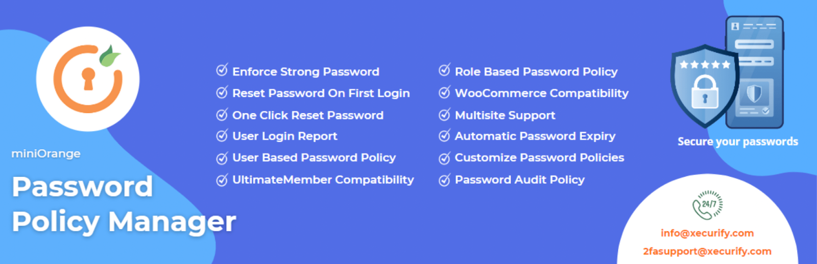 Страница плагина Password Policy Manager