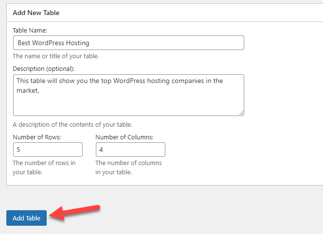 Neue Tabelle in WordPress hinzufügen – Tabellen in WordPress erstellen