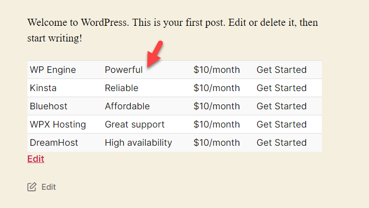 Tabelle im Frontend – Tabellen in WordPress erstellen