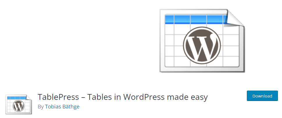 tablepress - WordPress でテーブルを作成する
