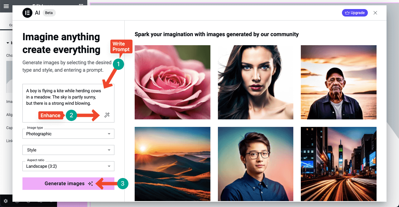 Представляем Elementor AI — преимущества, варианты использования и способы его использования 7 Write Image Prompt