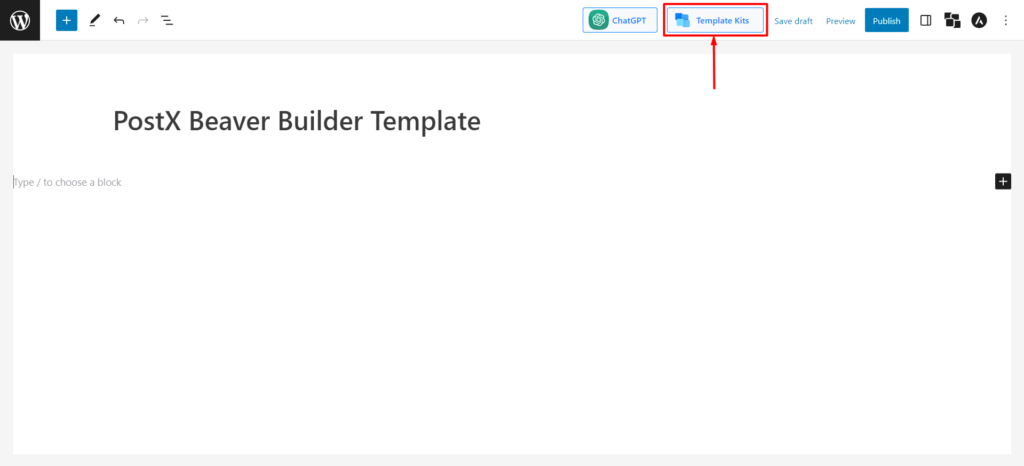 Integración de PostX Beaver Builder: use bloques de Gutenberg en Beaver Builder 6 Selecting Template Kits for Beaver