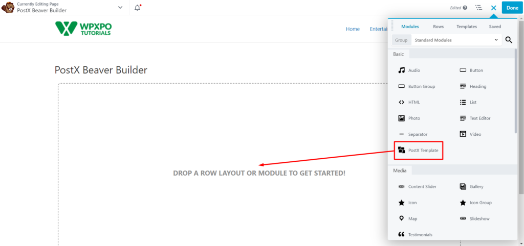 Integración de PostX Beaver Builder: use bloques de Gutenberg en Beaver Builder 12 Use PostX Template in Beaver Builder