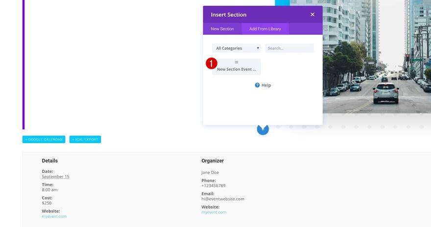 tipo di post personalizzato dell'evento