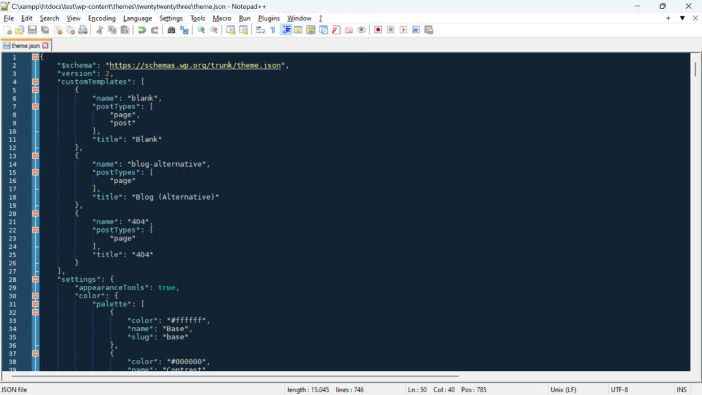 sesuaikan tema blok wordpress panduan pemula json